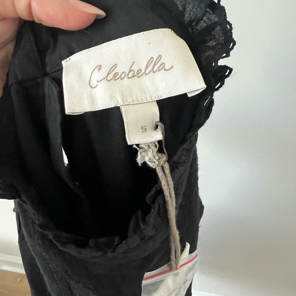 Cleobella Venita Mini Dress Black, black mini dress, smocked, ruffle hem, tiered - Picture 11 of 11